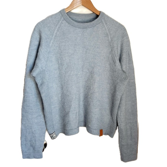 Paka The Original Crew Soft Alpaca Sweater Long Sleeve Light Blue Women Large - Picture 1 of 12